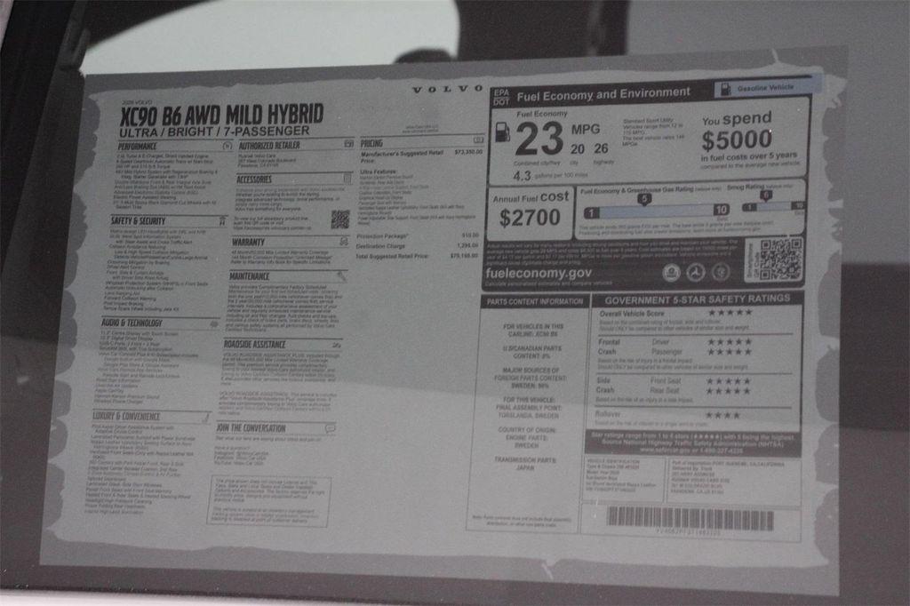 new 2026 Volvo XC90 car, priced at $75,155