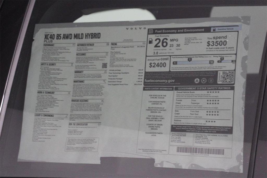 new 2026 Volvo XC40 car, priced at $50,375