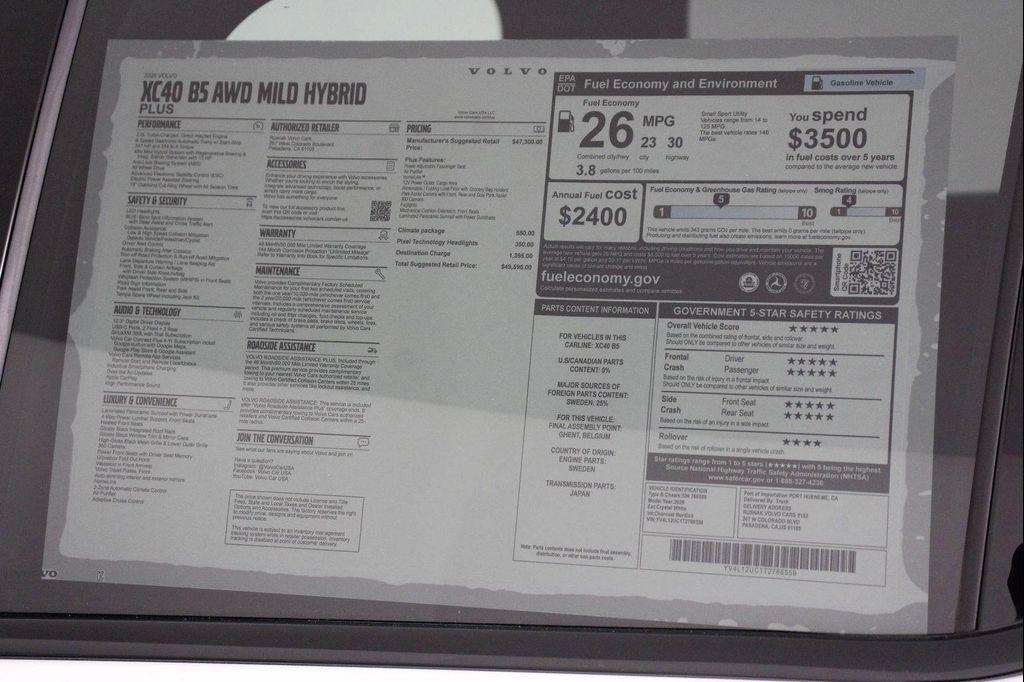 new 2026 Volvo XC40 car, priced at $49,595