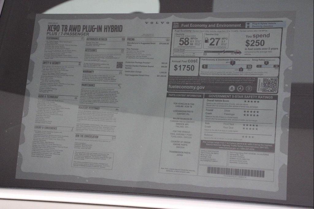 new 2026 Volvo XC90 Plug-In Hybrid car, priced at $81,995