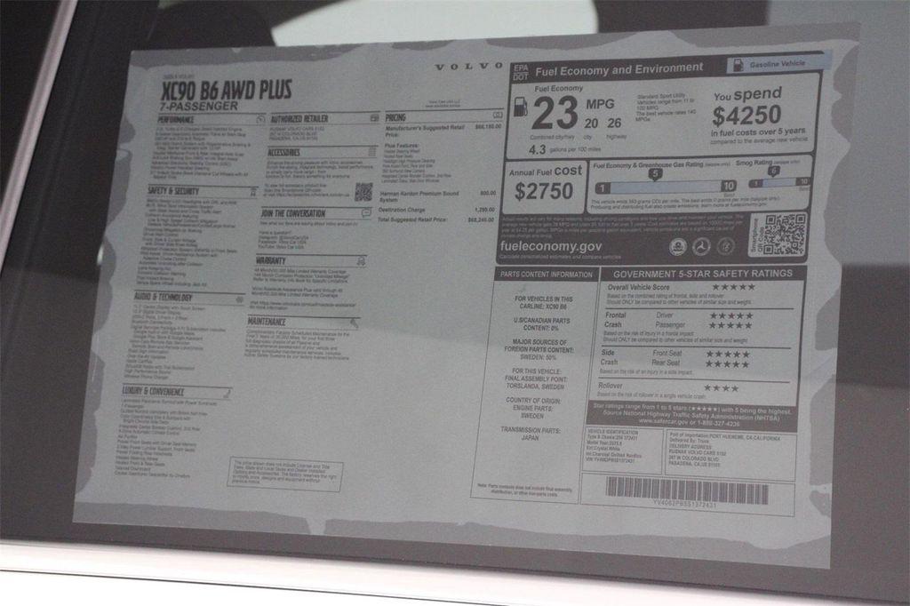 new 2025 Volvo XC90 car, priced at $58,245