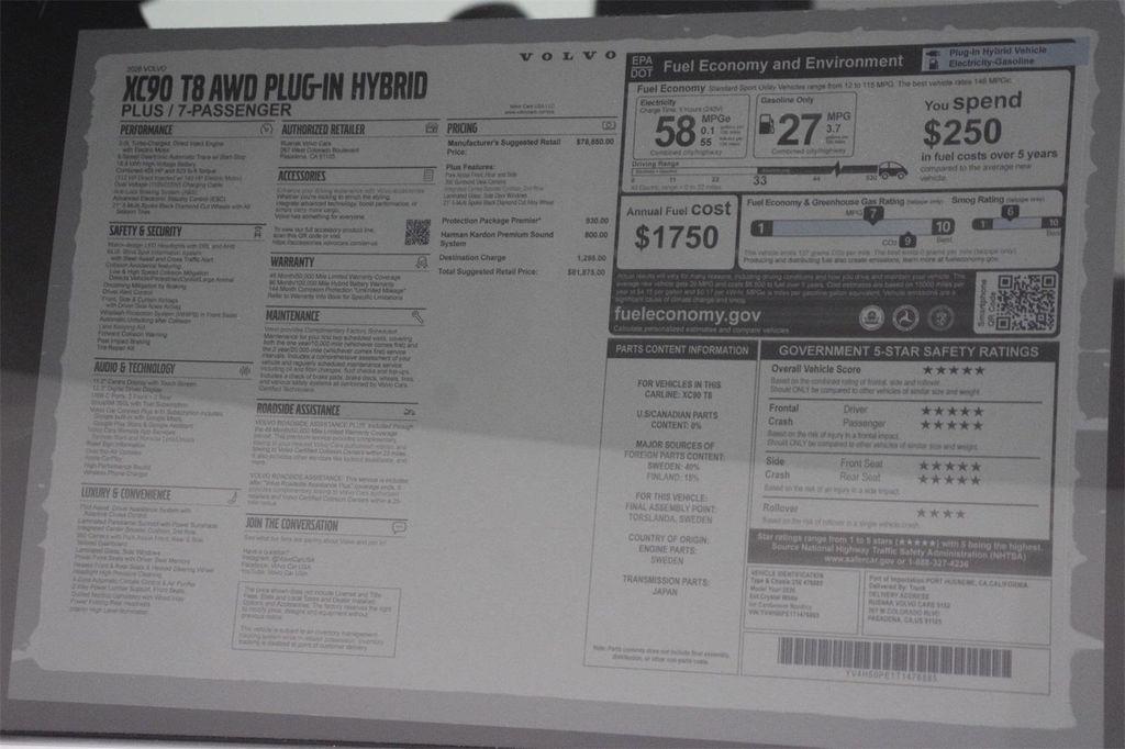 new 2026 Volvo XC90 Plug-In Hybrid car, priced at $81,875