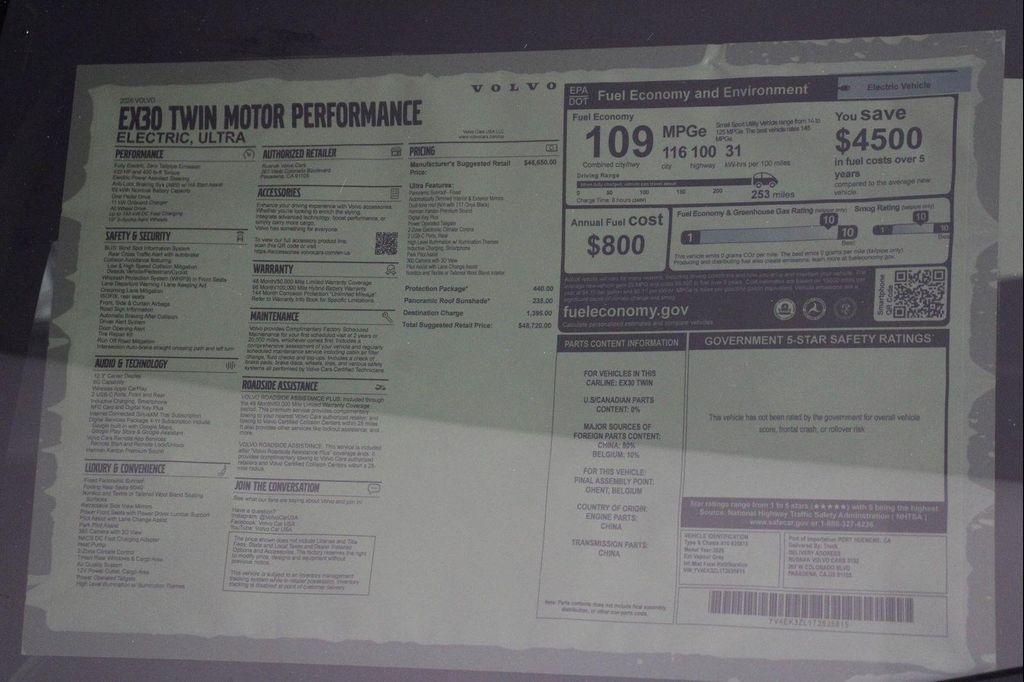 new 2026 Volvo EX30 car, priced at $48,805