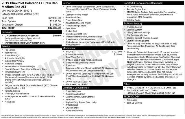 used 2019 Chevrolet Colorado car, priced at $22,361