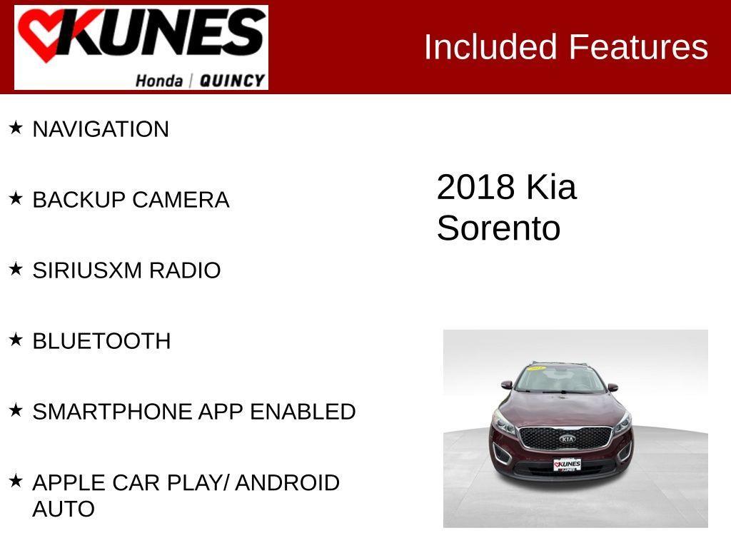 used 2018 Kia Sorento car, priced at $10,412