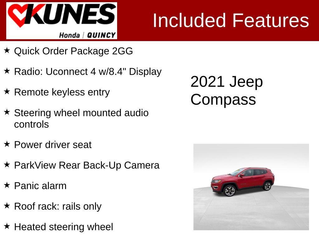 used 2021 Jeep Compass car, priced at $20,911