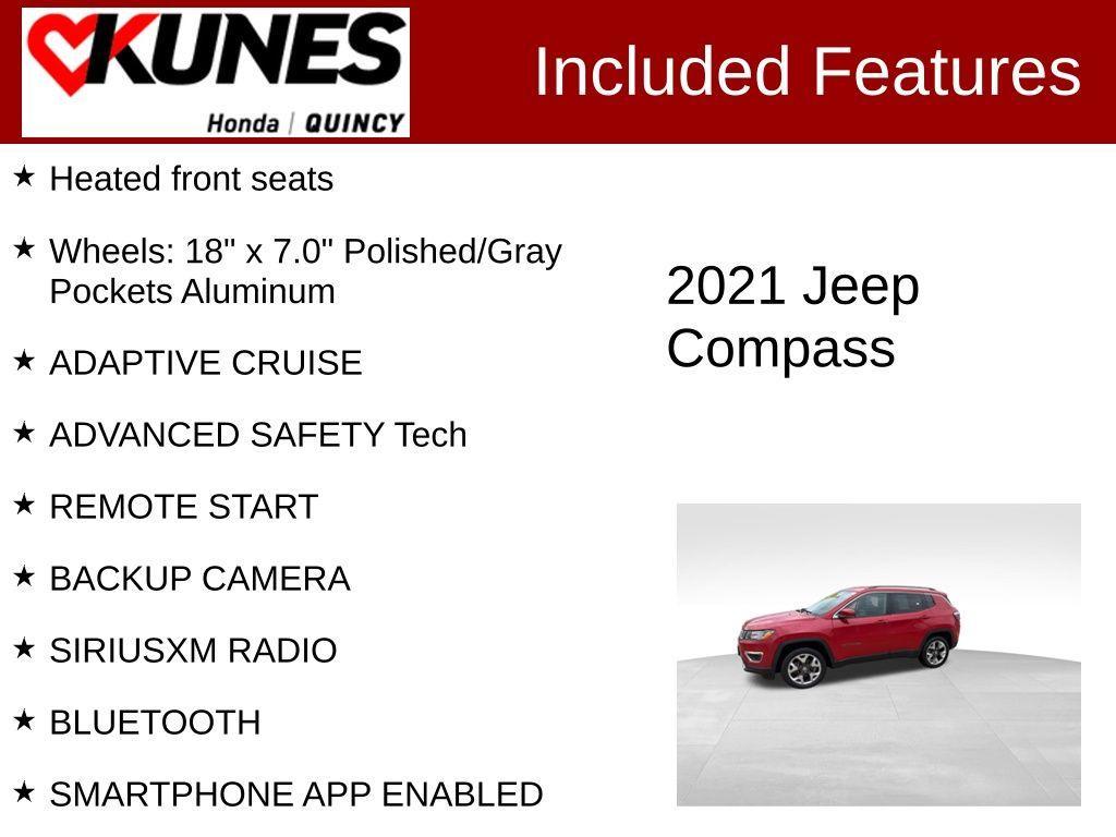 used 2021 Jeep Compass car, priced at $20,911
