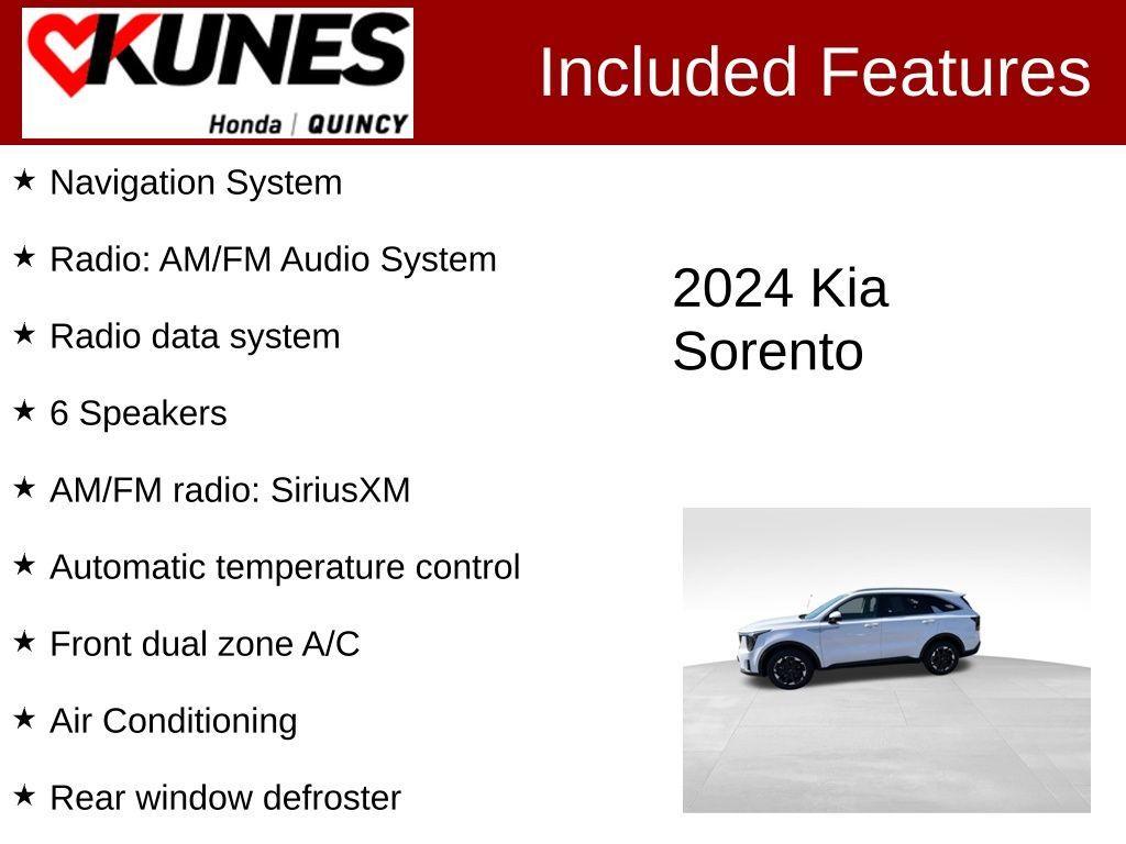 used 2024 Kia Sorento car, priced at $27,412