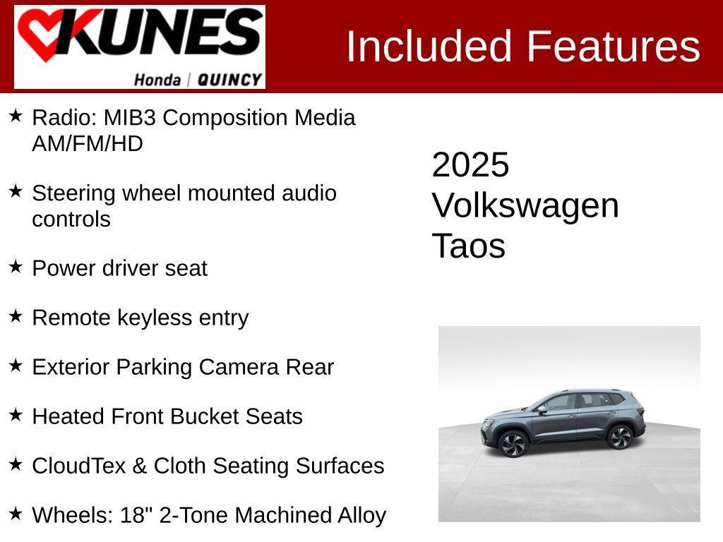 used 2025 Volkswagen Taos car, priced at $22,803