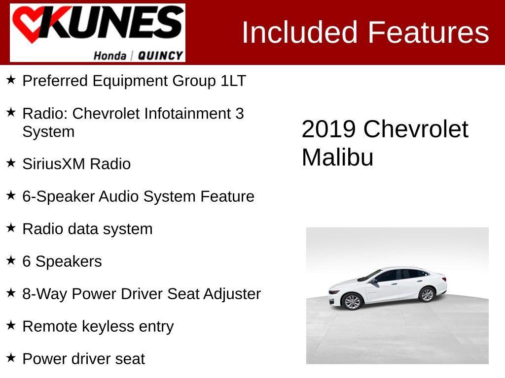 used 2019 Chevrolet Malibu car, priced at $15,577