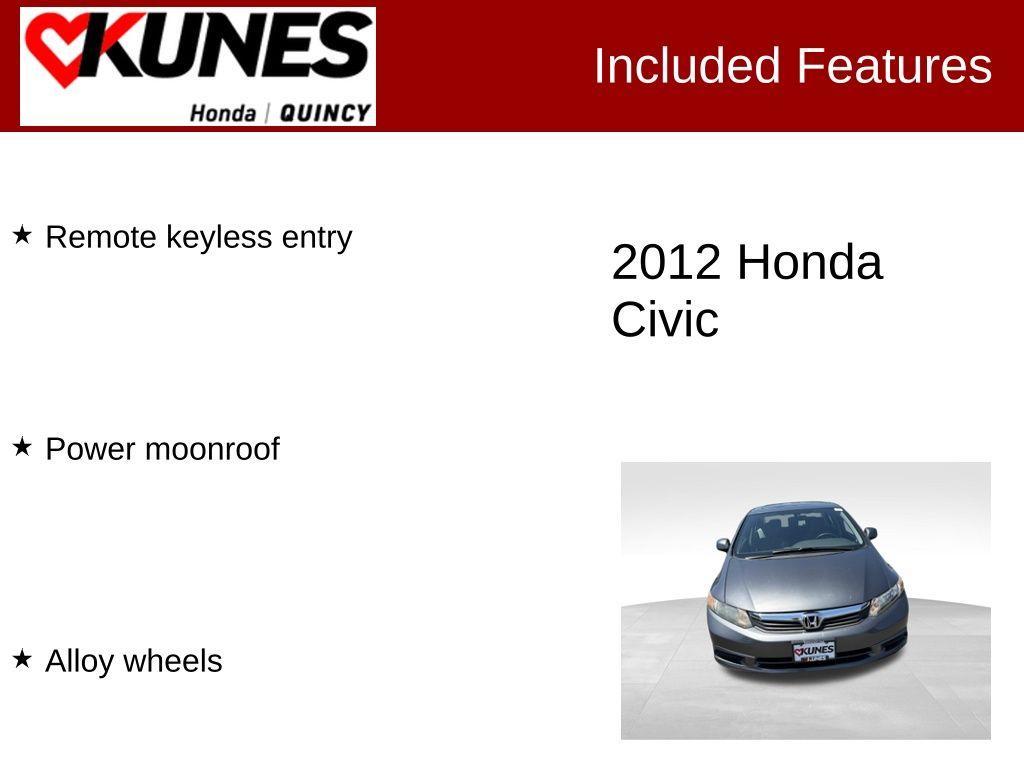 used 2012 Honda Civic car, priced at $12,412