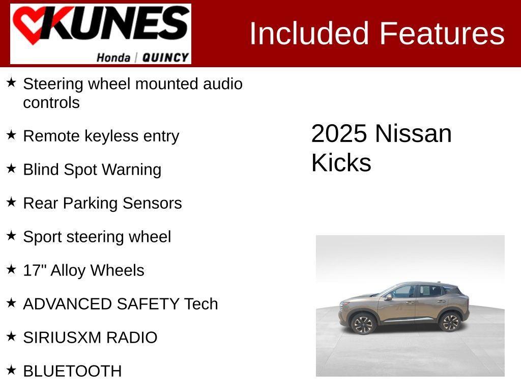 used 2025 Nissan Kicks car, priced at $23,412