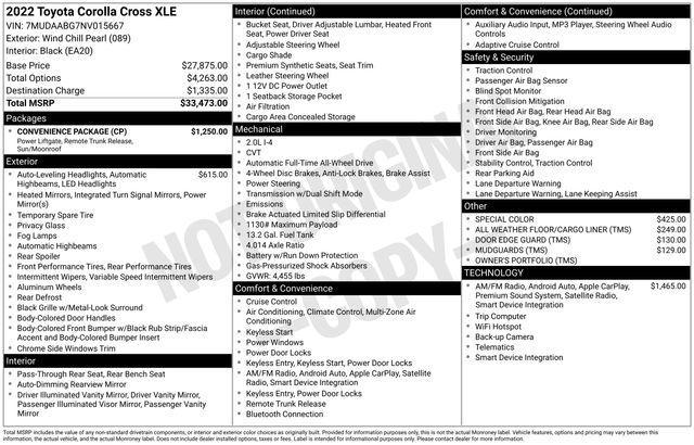 used 2022 Toyota Corolla Cross car, priced at $26,140