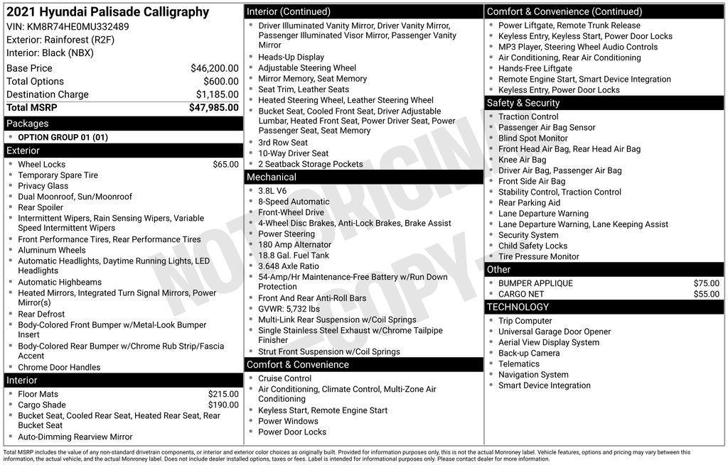 used 2021 Hyundai Palisade car, priced at $27,999