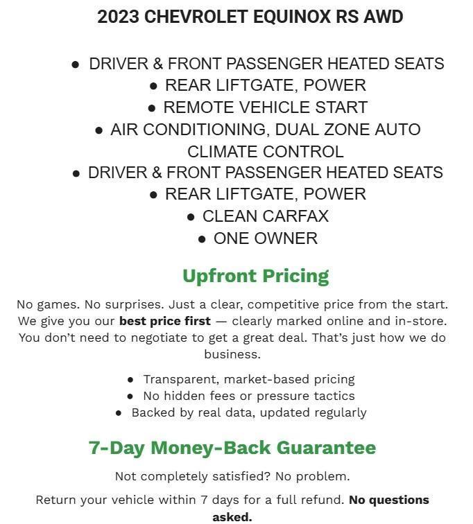 used 2023 Chevrolet Equinox car, priced at $23,988