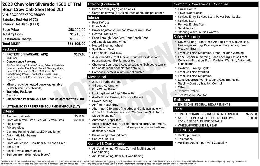 used 2023 Chevrolet Silverado 1500 car, priced at $38,900