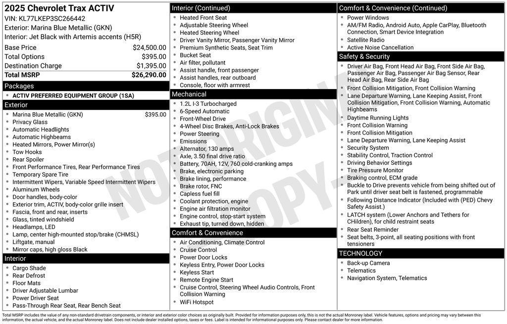 used 2025 Chevrolet Trax car, priced at $25,100