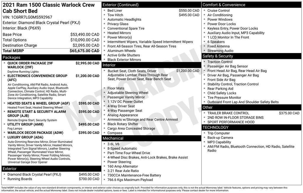 used 2021 Ram 1500 Classic car, priced at $37,300