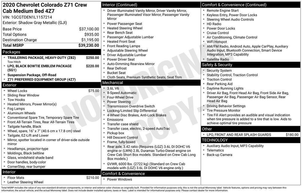 used 2020 Chevrolet Colorado car, priced at $25,990