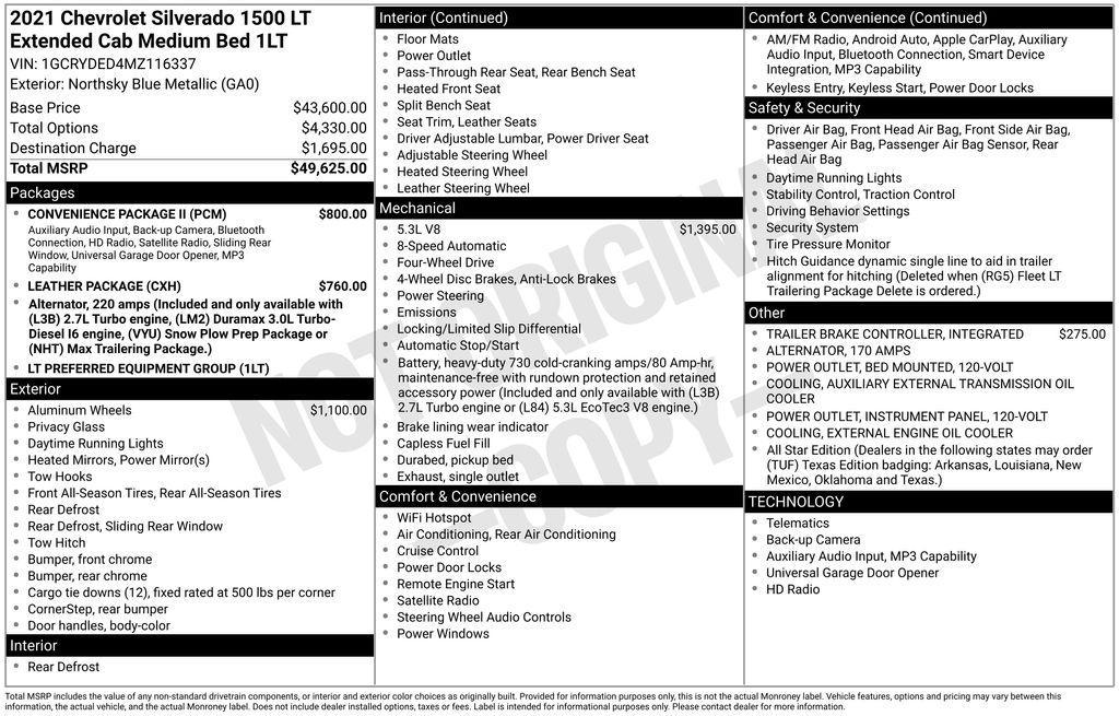 used 2021 Chevrolet Silverado 1500 car, priced at $34,407