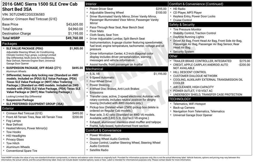 used 2016 GMC Sierra 1500 car, priced at $25,096