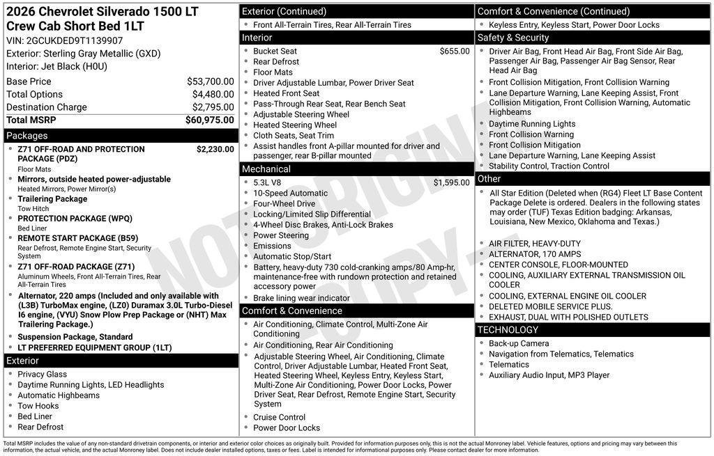 new 2026 Chevrolet Silverado 1500 car, priced at $54,792