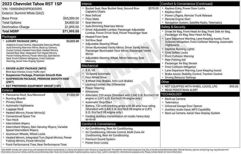 used 2023 Chevrolet Tahoe car, priced at $55,502