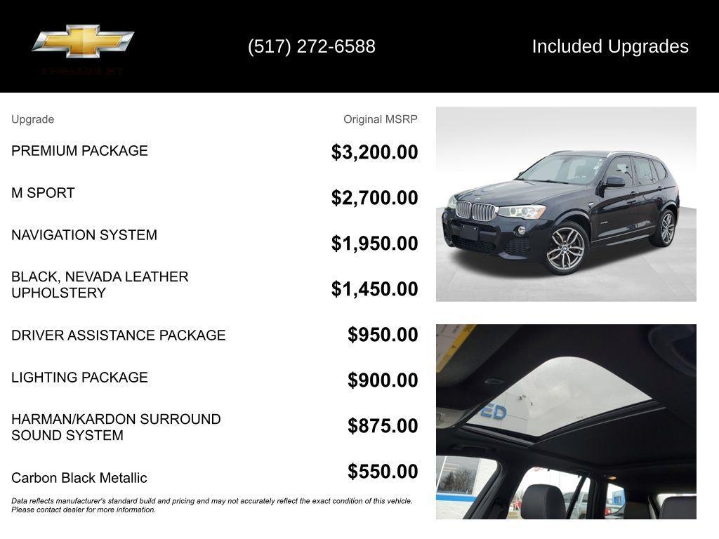 used 2016 BMW X3 car, priced at $10,400