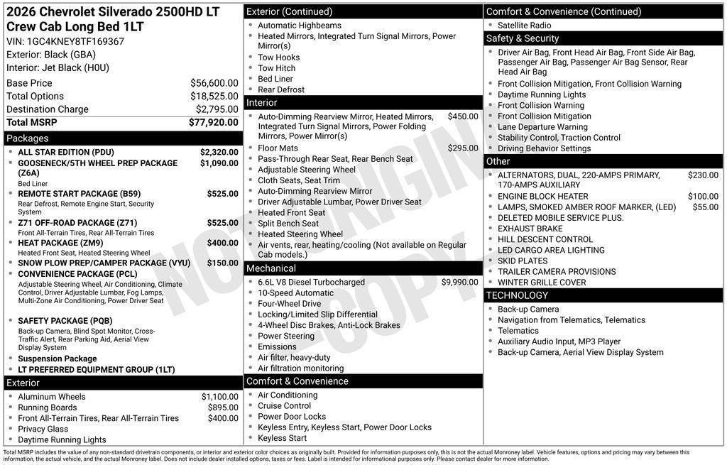 new 2026 Chevrolet Silverado 2500 car, priced at $68,748