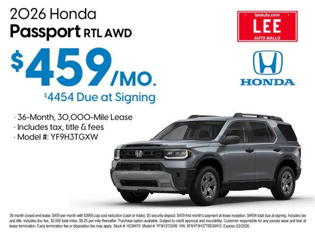 new 2026 Honda Passport car, priced at $46,445