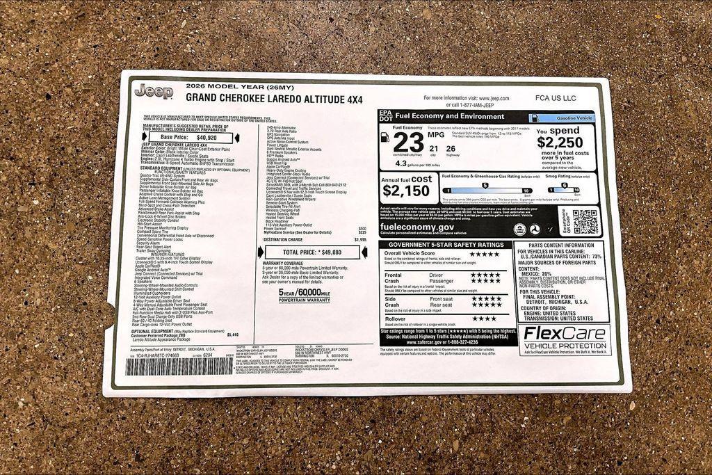 new 2026 Jeep Grand Cherokee car, priced at $44,113