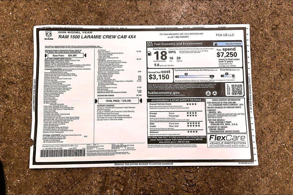 new 2026 Ram 1500 car, priced at $70,207