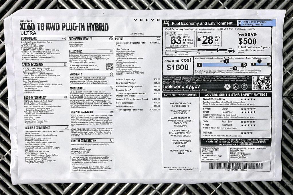 new 2026 Volvo XC60 Plug-In Hybrid car