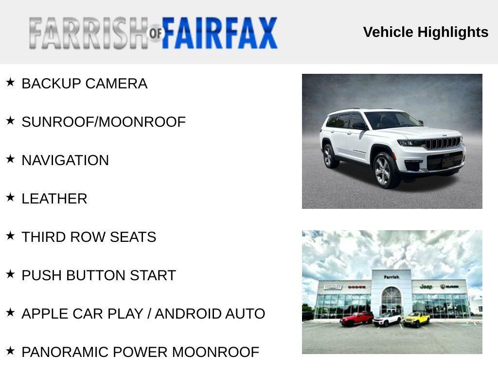 used 2022 Jeep Grand Cherokee L car, priced at $31,000