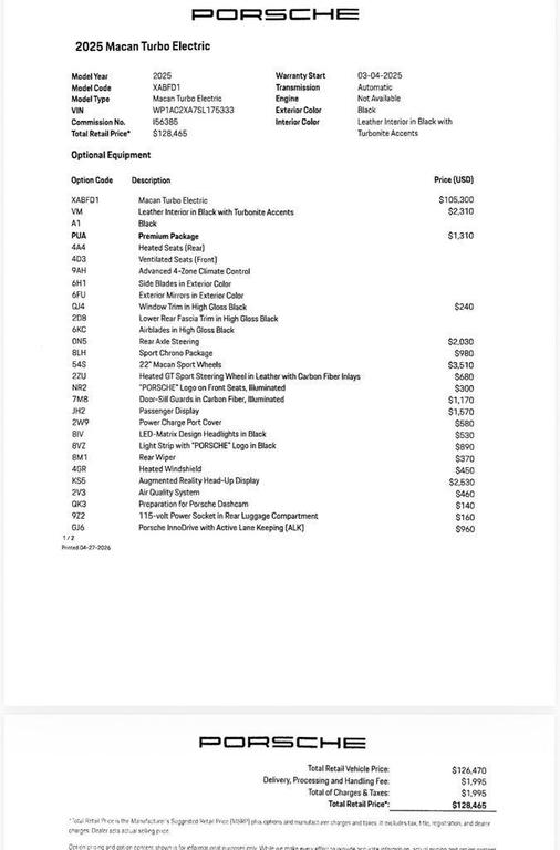 used 2025 Porsche Macan car, priced at $104,800