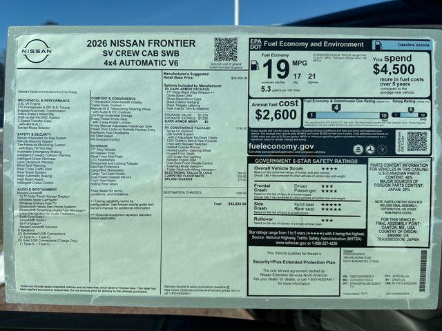 new 2026 Nissan Frontier car