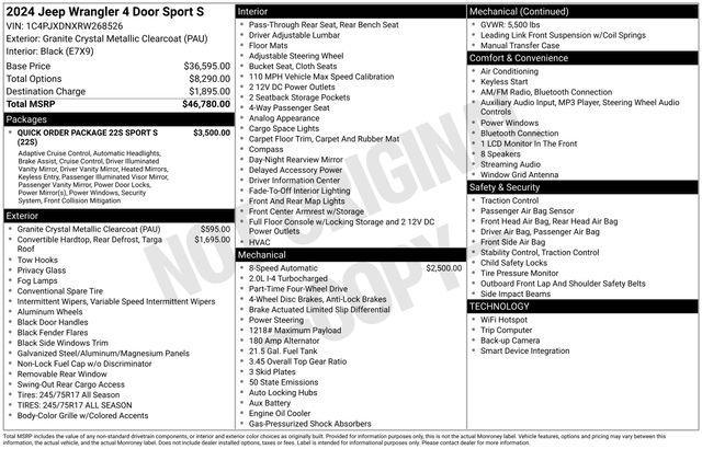 used 2024 Jeep Wrangler car, priced at $30,997