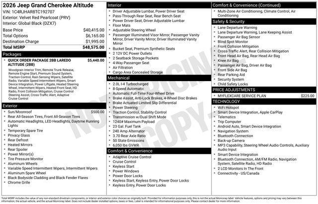 new 2026 Jeep Grand Cherokee car, priced at $41,675
