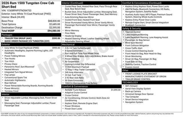 new 2026 Ram 1500 car, priced at $82,630