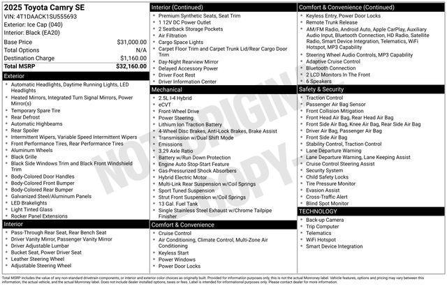 used 2025 Toyota Camry car, priced at $29,824