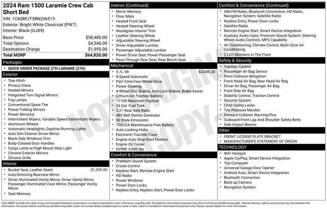 used 2024 Ram 1500 car, priced at $42,899