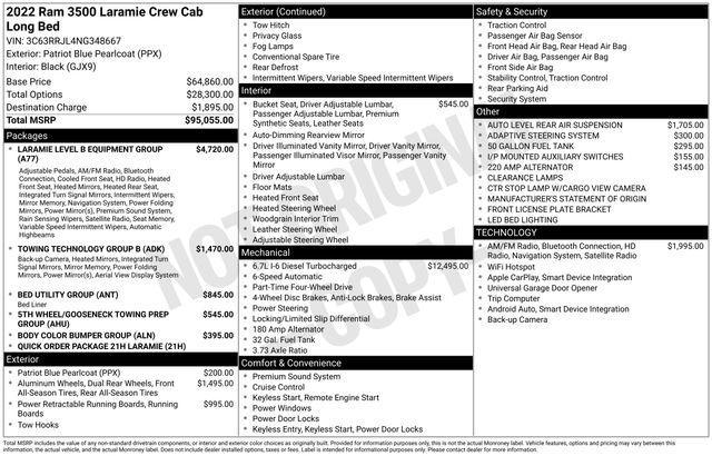 used 2022 Ram 3500 car, priced at $56,199