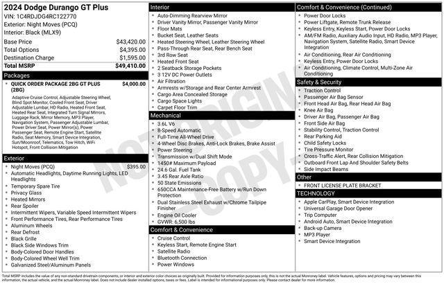 used 2024 Dodge Durango car, priced at $31,497