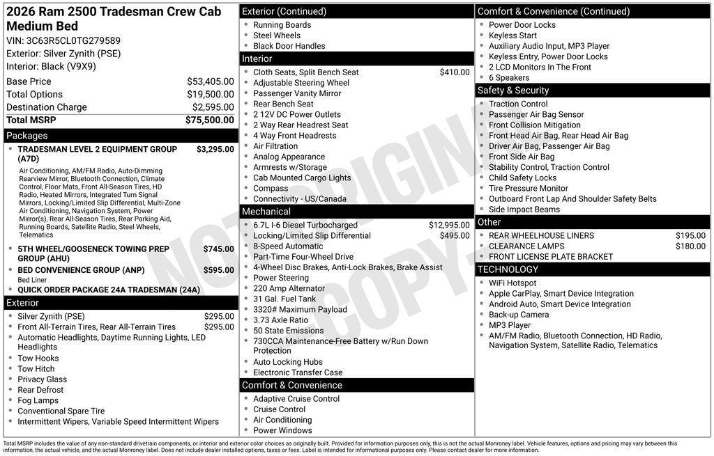 new 2026 Ram 2500 car, priced at $61,513