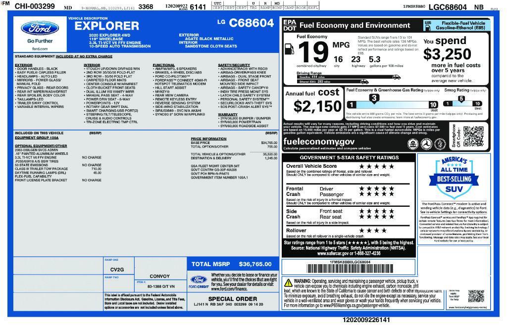 used 2020 Ford Explorer car, priced at $20,224