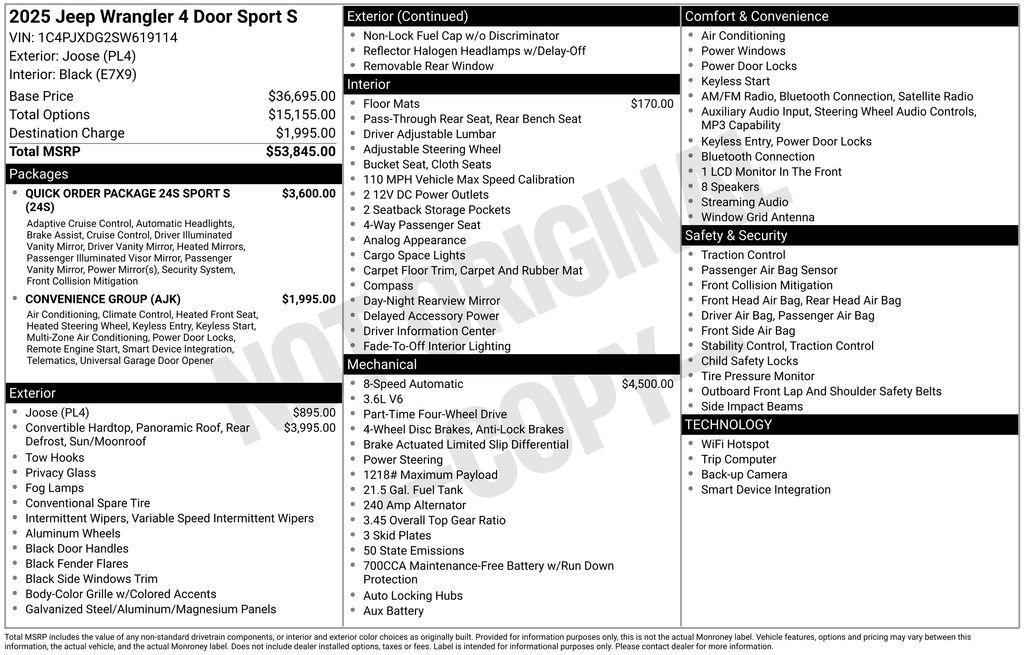 new 2025 Jeep Wrangler car, priced at $42,224