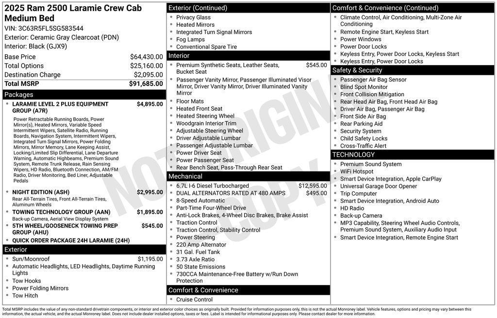 new 2025 Ram 2500 car, priced at $76,224