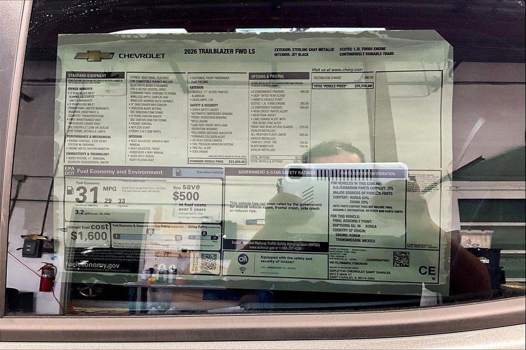 new 2026 Chevrolet TrailBlazer car, priced at $24,856