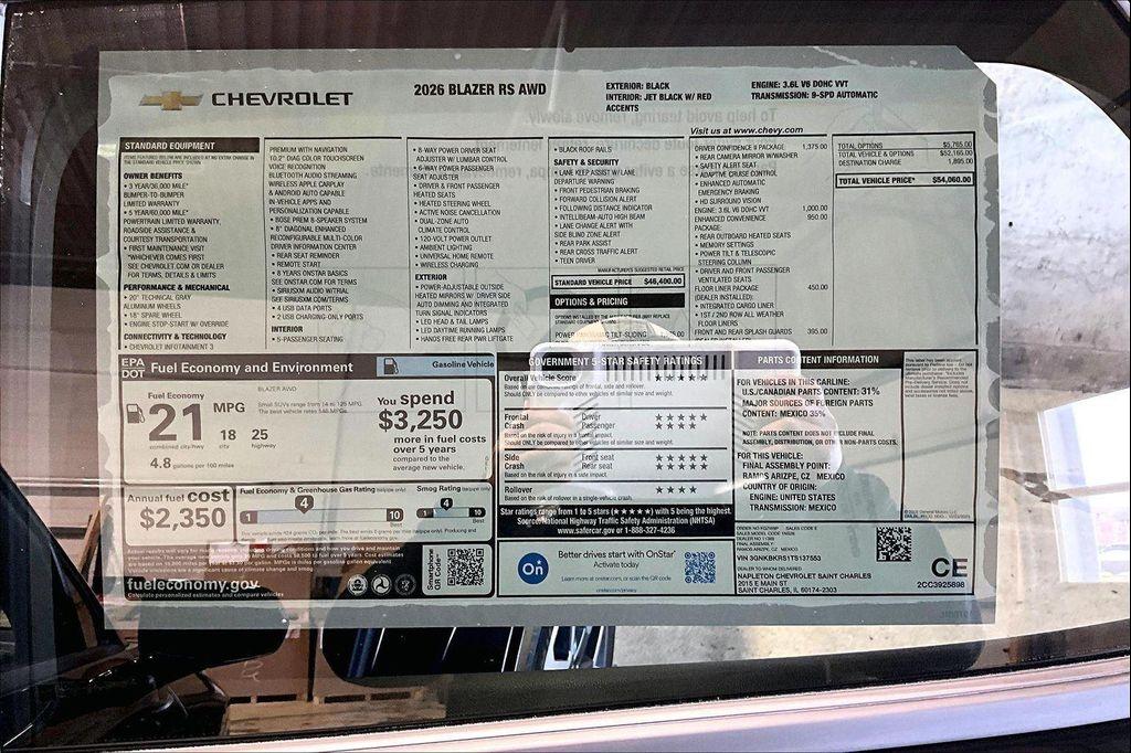 new 2026 Chevrolet Blazer car, priced at $51,357