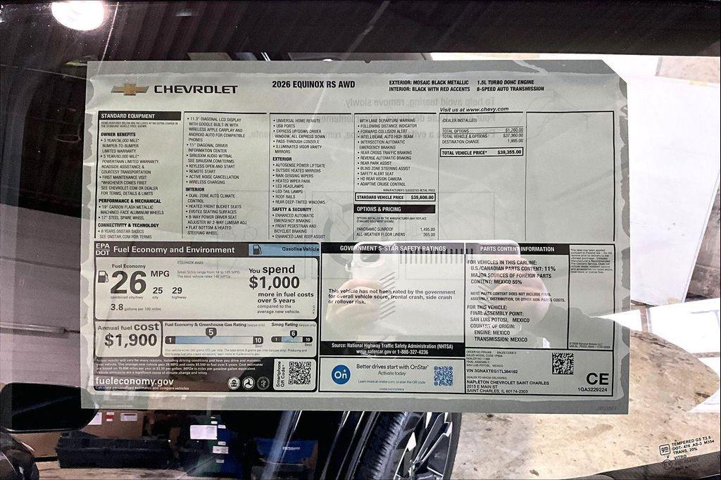 new 2026 Chevrolet Equinox car, priced at $39,355